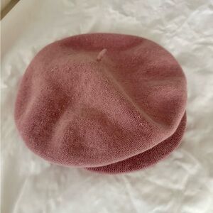 Angora Wool Blend Beret with Brim